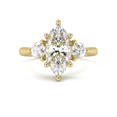 Amelie Three Stone Marquise Cut Diamond Ring - Beyon Diamond