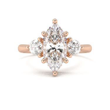 Amelie Three Stone Marquise Cut Diamond Ring - Beyon Diamond