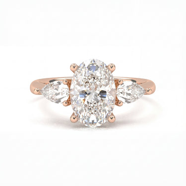 Amelie Three Stone Oval Cut Diamond Ring - Beyon Diamond