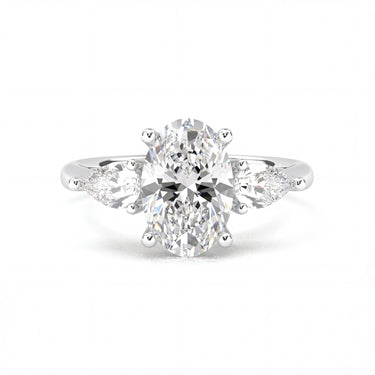 Amelie Three Stone Oval Cut Diamond Ring - Beyon Diamond