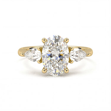 Amelie Three Stone Oval Cut Diamond Ring - Beyon Diamond
