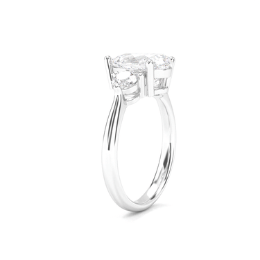 Amelie Three Stone Pear Cut Diamond Ring - Beyon Diamond