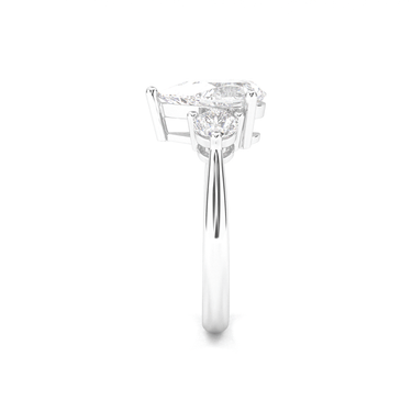 Amelie Three Stone Pear Cut Diamond Ring - Beyon Diamond