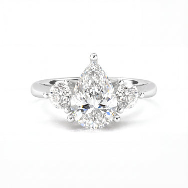 Amelie Three Stone Pear Cut Diamond Ring - Beyon Diamond