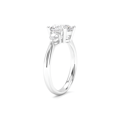 Amelie Three Stone Round Cut Diamond Ring - Beyon Diamond