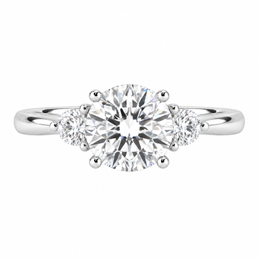 Amelie Three Stone Round Cut Diamond Ring