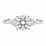 Amelie Three Stone Round Cut Diamond Ring