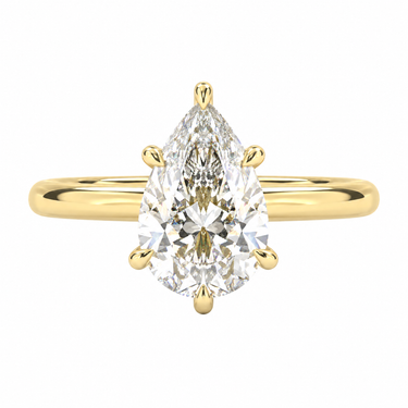 Hidden Halo Solitaire Pear Cut Diamond Ring