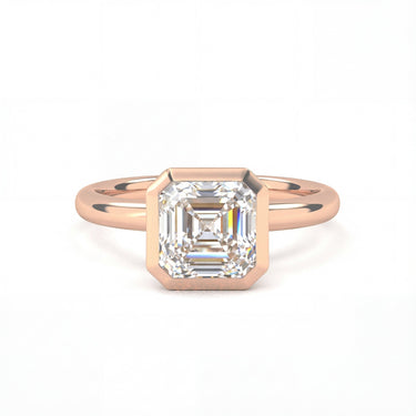 Bezel Asscher Cut Diamond Ring - Beyon Diamond