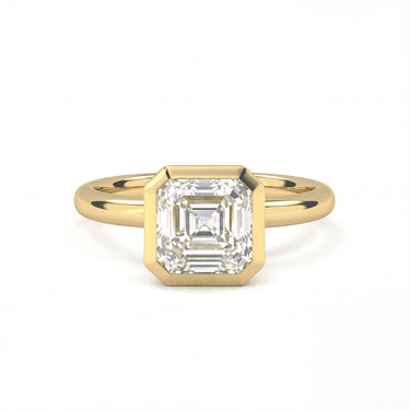 Bezel Asscher Cut Diamond Ring - Beyon Diamond