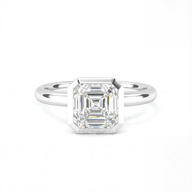 Bezel Asscher Cut Diamond Ring - Beyon Diamond