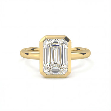 Bezel Emerald Cut Diamond Ring - Beyon Diamond