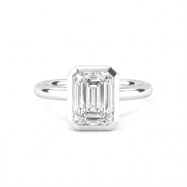 Bezel Emerald Cut Diamond Ring - Beyon Diamond