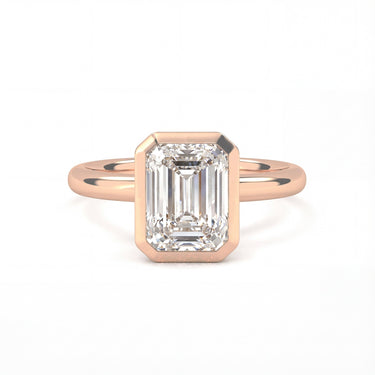 Bezel Emerald Cut Diamond Ring - Beyon Diamond