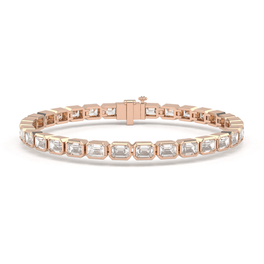 Bezel Emerald Diamond Tennis Bracelet 7.5 CTW - Beyon Diamond