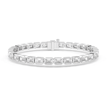 Bezel Emerald Diamond Tennis Bracelet 7.5 CTW - Beyon Diamond
