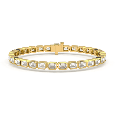 Bezel Emerald Diamond Tennis Bracelet 7.5 CTW - Beyon Diamond