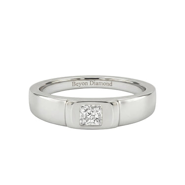 Bezel Front Studded Men's Engagement Ring - Beyon Diamond