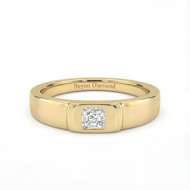 Bezel Front Studded Men's Engagement Ring - Beyon Diamond