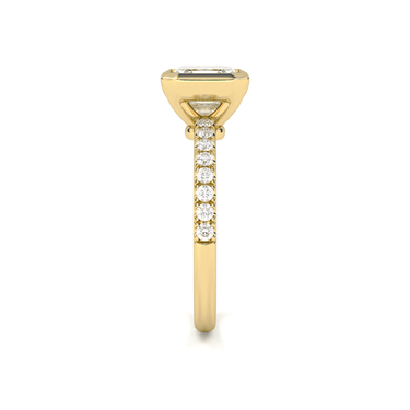 Bezel Pavé Asscher Cut Diamond Ring - Beyon Diamond