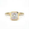 Bezel Pavé Asscher Cut Diamond Ring - Beyon Diamond