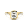 Bezel Pavé Cushion Cut Diamond Ring - Beyon Diamond