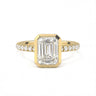 Bezel Pavé Emerald Cut Diamond Ring - Beyon Diamond