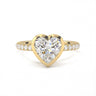 Bezel Pavé Heart Cut Diamond Ring - Beyon Diamond