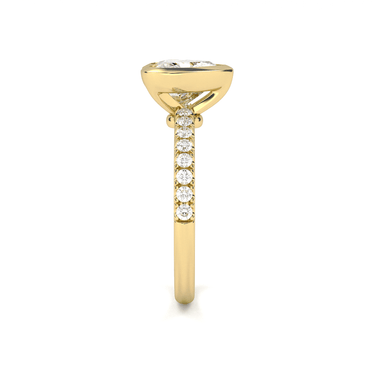 Bezel Pavé Heart Cut Diamond Ring - Beyon Diamond