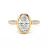 Bezel Pavé Oval Cut Diamond Ring - Beyon Diamond