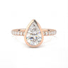 Bezel Pavé Pear Cut Diamond Ring - Beyon Diamond