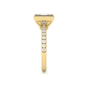 Bezel Pavé Princess Cut Diamond Ring - Beyon Diamond