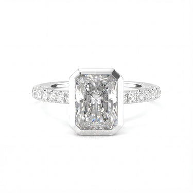 Bezel Pavé Radiant Cut Diamond Ring - Beyon Diamond