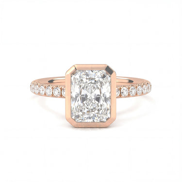 Bezel Pavé Radiant Cut Diamond Ring - Beyon Diamond