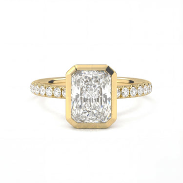 Bezel Pavé Radiant Cut Diamond Ring - Beyon Diamond