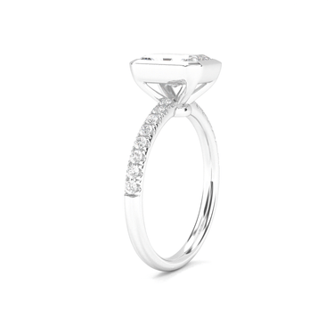 Bezel Pavé Radiant Cut Diamond Ring - Beyon Diamond