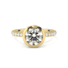 Bezel Pavé Round Cut Diamond Ring - Beyon Diamond