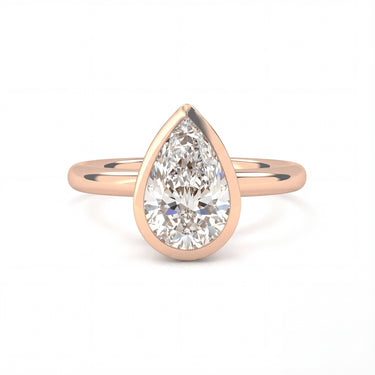 Bezel Pear Cut Diamond Ring - Beyon Diamond