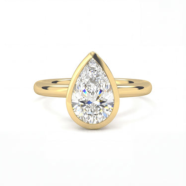 Bezel Pear Cut Diamond Ring - Beyon Diamond