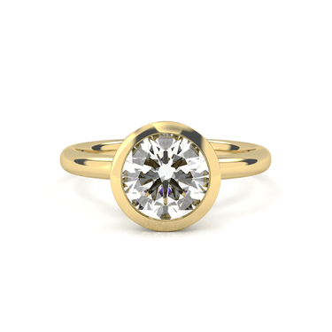 Bezel Round Cut Diamond Ring - Beyon Diamond