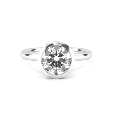 Bezel Round Cut Diamond Ring - Beyon Diamond