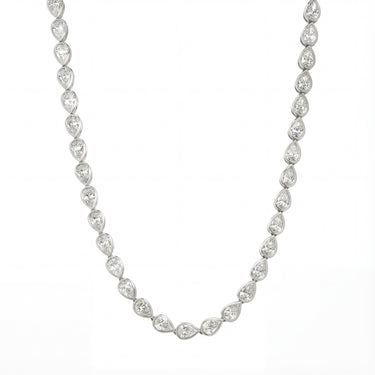 Bezel Set Pear Cut Diamond Tennis Necklace 7CTW - Beyon Diamond