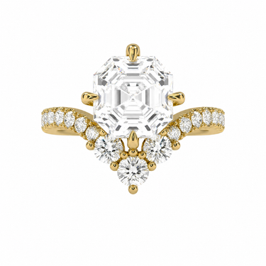 Crown Pavé Engagement Ring Asscher Cut