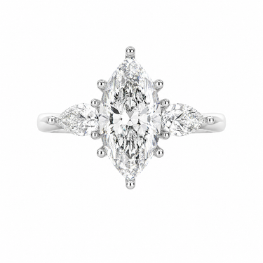 Florence Three Stone Marquise Cut Diamond Ring