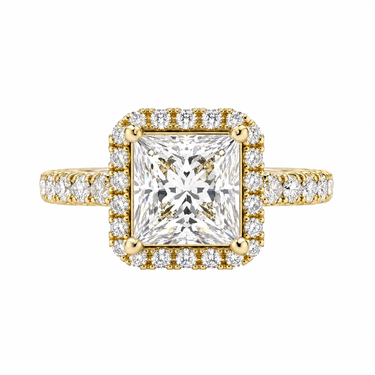 Infinity Halo Pavé Princess Cut Diamond Ring