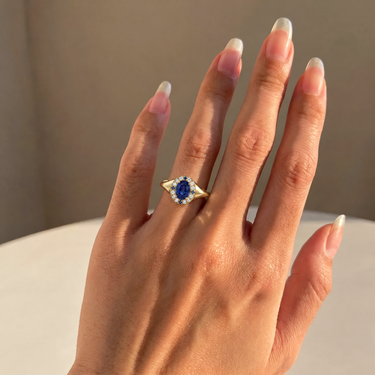 Lab Grown Sapphire Signet Ring