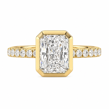 Bezel Pavé Radiant Cut Diamond Ring