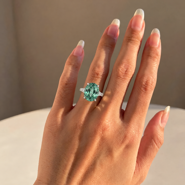 10.8 Carat Lab Grown Paraiba Oval Diamond Ring