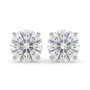 Solitaire Round Diamond Earring in Four Prong Setting