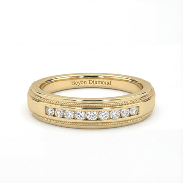 Channel Set Stepped Edge Classic Men's Band - Beyon Diamond